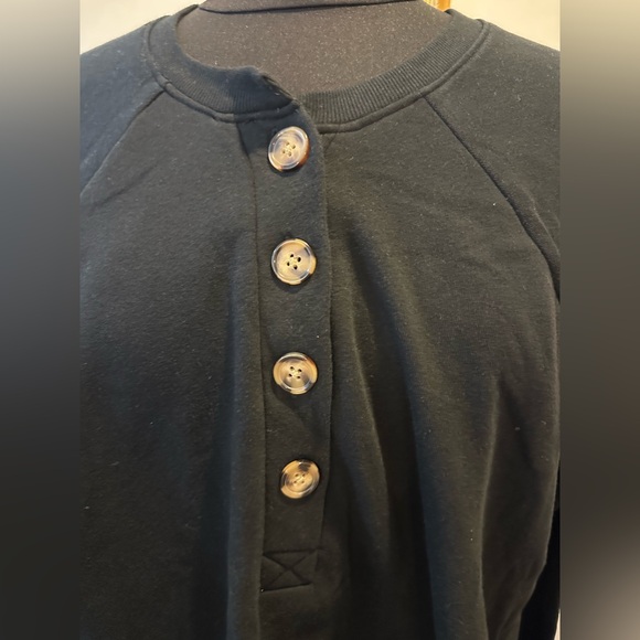 Torrid Black Long Sleeve Henley Sweatshirt - Picture 8 of 16